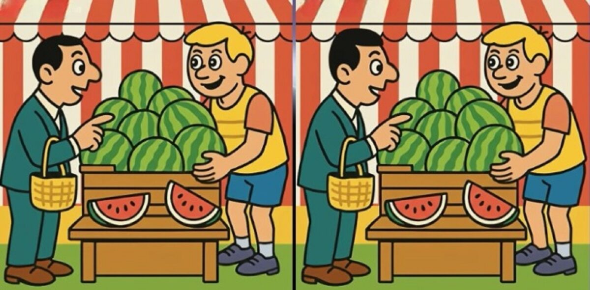 Τεστ παρατηρητικότητας, διαφορές, άνδρας, καρπούζι