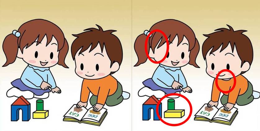 Τεστ παρατηρητικότητας, διαφορές, παιδάκια